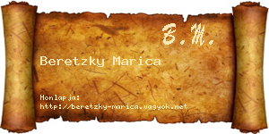 Beretzky Marica névjegykártya